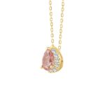 ETERNAL BLUSH COLLECTION LADIES PENDANT 1 1/4CT ROUND/PEAR DIAMOND 14K YELLOW GOLD WITH CHAIN (CENTER STONE PINK PEAR DIAMOND 1CT) - Image 2
