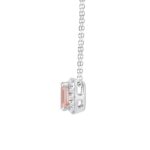 ETERNAL BLUSH COLLECTION LADIES PENDANT 1 1/5CT ROUND/EMERALD DIAMOND 14K WHITE GOLD WITH CHAIN (CENTER STONE PINK EMERALD DIAMOND 1CT) - Image 2
