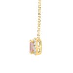 ETERNAL BLUSH COLLECTION LADIES PENDANT 1 1/5CT ROUND/EMERALD DIAMOND 14K YELLOW GOLD WITH CHAIN (CENTER STONE PINK EMERALD DIAMOND 1CT) - Image 2