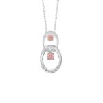 ETERNAL BLUSH COLLECTION LADIES PENDANT 1/3CT ROUND DIAMOND 14K WHITE GOLD WITH CHAIN (ROUND PINK)