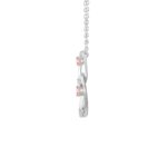 ETERNAL BLUSH COLLECTION LADIES PENDANT 1/3CT ROUND DIAMOND 14K WHITE GOLD WITH CHAIN (ROUND PINK) - Image 3