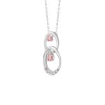 ETERNAL BLUSH COLLECTION LADIES PENDANT 1/3CT ROUND DIAMOND 14K WHITE GOLD WITH CHAIN (ROUND PINK) - Image 2