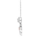 ETERNAL BLUSH COLLECTION LADIES PENDANT 1CT ROUND/OVAL DIAMOND 14K WHITE GOLD WITH CHAIN (CENTER STONE PINK OVAL DIAMOND 1/2CT) - Image 2