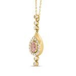 ETERNAL BLUSH COLLECTION LADIES PENDANT 3/4CT ROUND/PEAR DIAMOND 14K YELLOW GOLD WITH CHAIN (CENTER STONE PINK PEAR DIAMOND 1/2CT) - Image 3