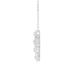 LADIES CROSS PENDANT WITH CHAIN 3CT ROUND/PRINCESS DIAMOND 14K WHITE GOLD - Image 2