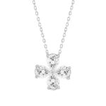 LADIES NECKLACE 1CT PEAR DIAMOND 14K WHITE GOLD - Image 4