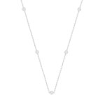 LADIES NECKLACE 1CT ROUND DIAMOND 14K WHITE GOLD