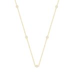 LADIES NECKLACE 1CT ROUND DIAMOND 14K YELLOW GOLD