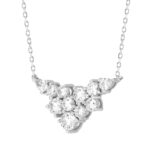 LADIES NECKLACE 2CT ROUND/PEAR DIAMOND 14K WHITE GOLD - Image 3