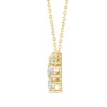 LADIES NECKLACE 2CT ROUND/PEAR DIAMOND 14K YELLOW GOLD - Image 2