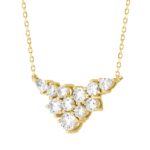 LADIES NECKLACE 2CT ROUND/PEAR DIAMOND 14K YELLOW GOLD - Image 3