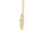 LADIES NECKLACE 3 1/2CT ROUND/PEAR DIAMOND 14K YELLOW GOLD - Image 2