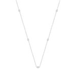 LADIES NECKLACE 3/4CT EMERALD DIAMOND 14K WHITE GOLD