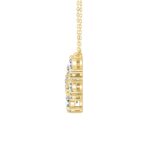 LADIES NECKLACE 4CT ROUND/PEAR DIAMOND 14K YELLOW GOLD - Image 2