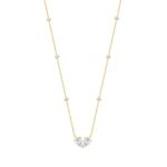 LADIES NECKLACES 2CT ROUND/PEAR DIAMOND 14K YELLOW GOLD