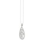 LADIES PENDANT 1 3/4CT ROUND DIAMOND 14K WHITE GOLD WITH CHAIN - Image 4