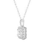 LADIES PENDANT 2 3/4CT ROUND/PRINCESS DIAMOND 14K WHITE GOLD (CENTER STONE PRINCESS DIAMOND 2CT ) - Image 3