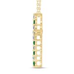 LADIES PENDANT 3/4CT ROUND GREEN DIAMOND 14K YELLOW GOLD - Image 2
