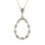LADIES PENDANT WITH CHAIN  2 1/2CT MARQUISE/PEAR DIAMOND 14K YELLOW GOLD