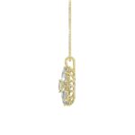 LADIES PENDANT WITH CHAIN 1 3/4CT ROUND/HEART DIAMOND 14K YELLOW GOLD - Image 2