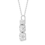 LADIES PENDANT WITH CHAIN 1 3/8CT ROUND/OVAL DIAMOND 14K WHITE GOLD (CENTER STONE OVAL DIAMOND 3/4CT) - Image 2