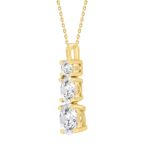 LADIES PENDANT WITH CHAIN 1 3/8CT ROUND/OVAL DIAMOND 14K YELLOW GOLD - Image 3