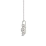 LADIES PENDANT WITH CHAIN 1CT ROUND/MARQUISE DIAMOND 14K WHITE GOLD - Image 2