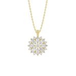 LADIES PENDANT WITH CHAIN 1CT ROUND/MARQUISE DIAMOND 14K YELLOW GOLD