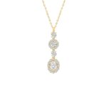 LADIES PENDANT WITH CHAIN 2CT ROUND/OVAL DIAMOND 14K YELLOW GOLD (CENTER STONE OVAL DIAMOND 3/4CT )