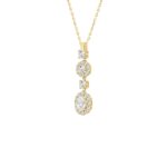 LADIES PENDANT WITH CHAIN 2CT ROUND/OVAL DIAMOND 14K YELLOW GOLD (CENTER STONE OVAL DIAMOND 3/4CT ) - Image 3
