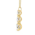 LADIES PENDANT WITH CHAIN 4CT ROUND DIAMOND 14K YELLOW GOLD - Image 2