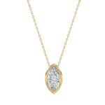LADIES SOLITAIRE PENDANT 1CT MARQUISE DIAMOND 14K YELLOW GOLD WITH CHAIN