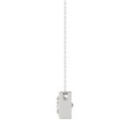 LADIES SOLITAIRE PENDANT 1CT PRINCESS DIAMOND 14K WHITE GOLD WITH CHAIN - Image 2