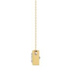 LADIES SOLITAIRE PENDANT 1CT PRINCESS DIAMOND 14K YELLOW GOLD WITH CHAIN - Image 2