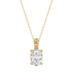 LADIES SOLITAIRE PENDANT 2 1/2CT OVAL DIAMOND 14K YELLOW GOLD