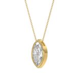 LADIES SOLITAIRE PENDANT 3CT MARQUISE DIAMOND 14K YELLOW GOLD - Image 3