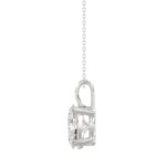 LADIES SOLITAIRE PENDANT 3CT OVAL DIAMOND 14K WHITE GOLD - Image 2