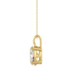 LADIES SOLITAIRE PENDANT 3CT OVAL DIAMOND 14K YELLOW GOLD - Image 2