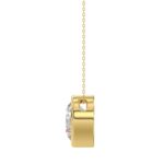LADIES SOLITAIRE PENDANT 3CT ROUND DIAMOND 14K YELLOW GOLD - Image 2