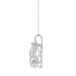 LADIES SOLITAIRE PENDANT 4CT PEAR DIAMOND 14K WHITE GOLD - Image 2