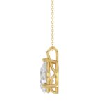 LADIES SOLITAIRE PENDANT 4CT PEAR DIAMOND 14K YELLOW GOLD - Image 2