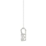 LADIES SOLITAIRE PENDANT WITH CHAIN 1/2CT EMERALD DIAMOND 18K WHITE GOLD - Image 2