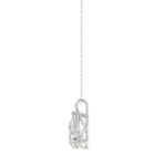 LADIES SOLITAIRE PENDANT WITH CHAIN 1/2CT PEAR DIAMOND 18K WHITE GOLD - Image 2