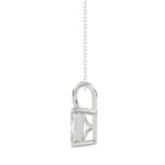 LADIES SOLITAIRE PENDANT WITH CHAIN 2 1/2CT EMERALD DIAMOND 14K WHITE GOLD - Image 2