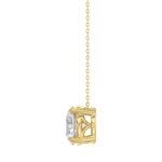 LADIES SOLITAIRE PENDANT WITH UNDER-PASS CHAIN 2.00CT ROUND DIAMOND 14K YELLOW GOLD - Image 3