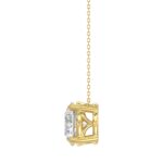 LADIES SOLITAIRE PENDANT WITH UNDER-PASS CHAIN 3CT ROUND DIAMOND 14K YELLOW GOLD - Image 2