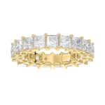 14K Yellow Gold 4 3/4Ct Princess Cut Diamond Eternity Band For Women Full Eternity Wedding Band (Color F-G -Clarity Vs1/Vs2)