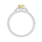 14K White Gold 1.00Ct Pear Cut Yellow Diamond & Round Diamond Ring  3/4Ct Pear Yellow Center Stone, For Women Engagement Ring, Fine Luxury Jewelry (Co - Image 2