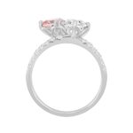 14K WHITE GOLD 2 1/2CT ROUND/PINK PRINCESS DIAMOND LADIES RING - Image 2