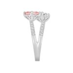 14K WHITE GOLD 2 1/2CT ROUND/PINK PRINCESS DIAMOND LADIES RING - Image 3